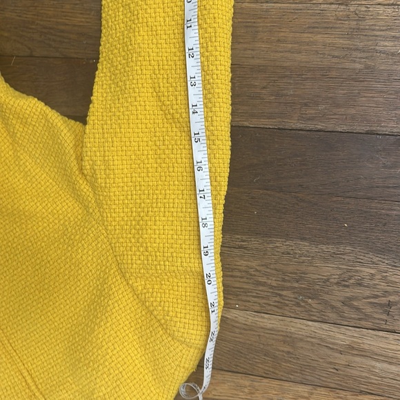 ZARA Academia Clueless Yellow Tweed Cotton Linen Zip Up Cropped Blazer large (M) - Picture 9 of 12